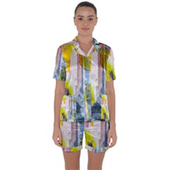 Satin Short Sleeve Pajamas Set 