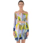 Graffiti Graphic Off Shoulder Top with Skirt Set