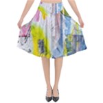 Graffiti Graphic Flared Midi Skirt