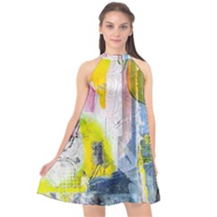 Halter Neckline Chiffon Dress  