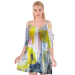 Graffiti Graphic Cutout Spaghetti Strap Chiffon Dress
