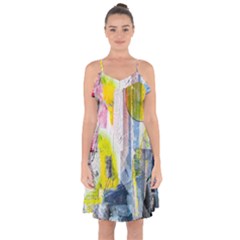 Graffiti Graphic Ruffle Detail Chiffon Dress from ArtsNow.com