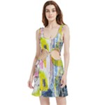 Graffiti Graphic Velvet Cutout Dress