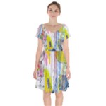 Graffiti Graphic Short Sleeve Bardot Dress