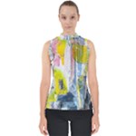 Graffiti Graphic Mock Neck Shell Top