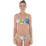 Graffiti Graphic Cross Back Hipster Bikini Set