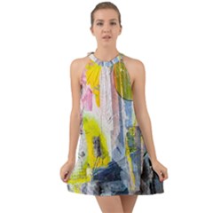 Halter Tie Back Chiffon Dress 