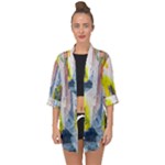 Graffiti Graphic Open Front Chiffon Kimono