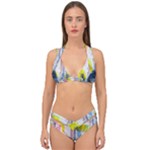 Graffiti Graphic Double Strap Halter Bikini Set