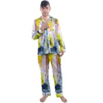 Graffiti Graphic Men s Long Sleeve Satin Pajamas Set