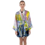 Graffiti Graphic Long Sleeve Satin Kimono
