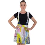 Graffiti Graphic Velvet Suspender Skater Skirt