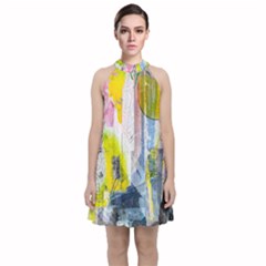 Velvet Halter Neckline Dress  