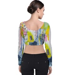 Velvet Long Sleeve Crop Top 