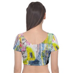 Velvet Short Sleeve Crop Top  