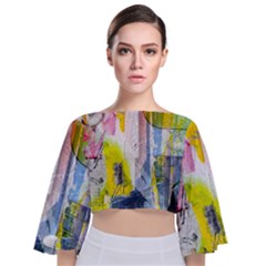 Tie Back Butterfly Sleeve Chiffon Top 