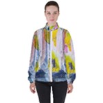 Graffiti Graphic Women s High Neck Windbreaker