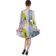 Quarter Sleeve Ruffle Waist Dress 