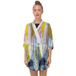 Graffiti Graphic Half Sleeve Chiffon Kimono