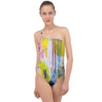 Graffiti Graphic Classic One Shoulder Swimsuit