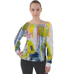 Off Shoulder Long Sleeve Velour Top 