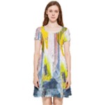 Graffiti Graphic Inside Out Cap Sleeve Dress