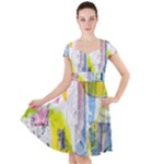 Graffiti Graphic Cap Sleeve Midi Dress