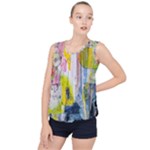 Graffiti Graphic Bubble Hem Chiffon Tank Top