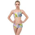 Graffiti Graphic Layered Top Bikini Set