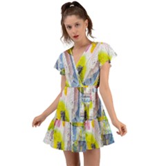 Flutter Sleeve Wrap Dress 