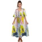 Graffiti Graphic Kimono Sleeve Boho Dress