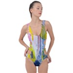 Graffiti Graphic Side Cut Out Swimsuit