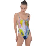 Graffiti Graphic Tie Strap One Piece Swimsuit