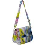 Graffiti Graphic Saddle Handbag