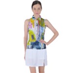 Graffiti Graphic Women s Sleeveless Polo Tee