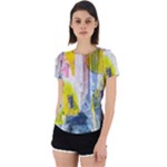Graffiti Graphic Back Cut Out Sport Tee