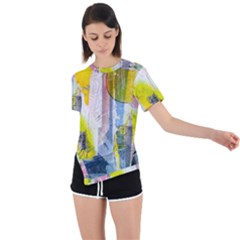 Asymmetrical Short Sleeve Sports T-Shirt 