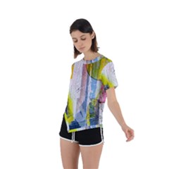 Asymmetrical Short Sleeve Sports T-Shirt 