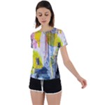 Graffiti Graphic Back Circle Cutout Sports Tee