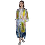 Graffiti Graphic Maxi Satin Kimono
