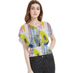 Graffiti Graphic Butterfly Chiffon Blouse