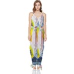 Graffiti Graphic Sleeveless Tie Ankle Jumpsuit