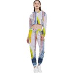 Graffiti Graphic Cropped Zip Up Lounge Set