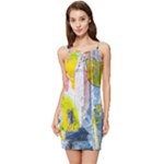 Graffiti Graphic Summer Tie Front Dress