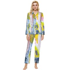 Womens  Long Sleeve Velvet Pocket Pajamas Set 