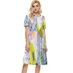 Graffiti Graphic Button Top Knee Length Dress