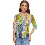 Graffiti Graphic Women s Quarter Sleeve Pocket Shirt