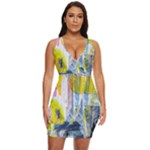 Graffiti Graphic Draped Bodycon Dress