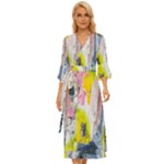 Graffiti Graphic Midsummer Wrap Dress