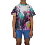 Graffiti Grunge Kids  Short Sleeve Swimwear